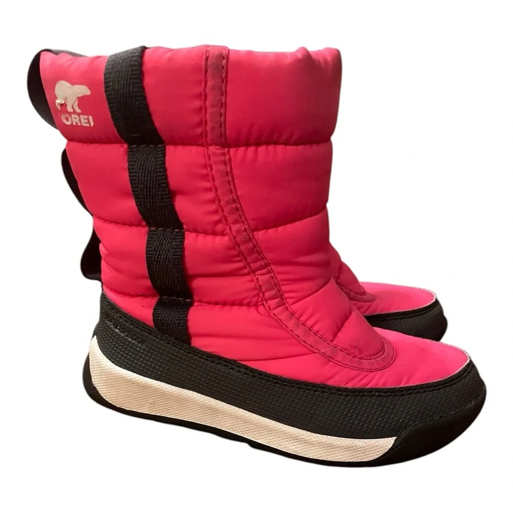 Sorel Youth Whitney II Puffy Mid Waterproof Boots Tropic Pink Size 9